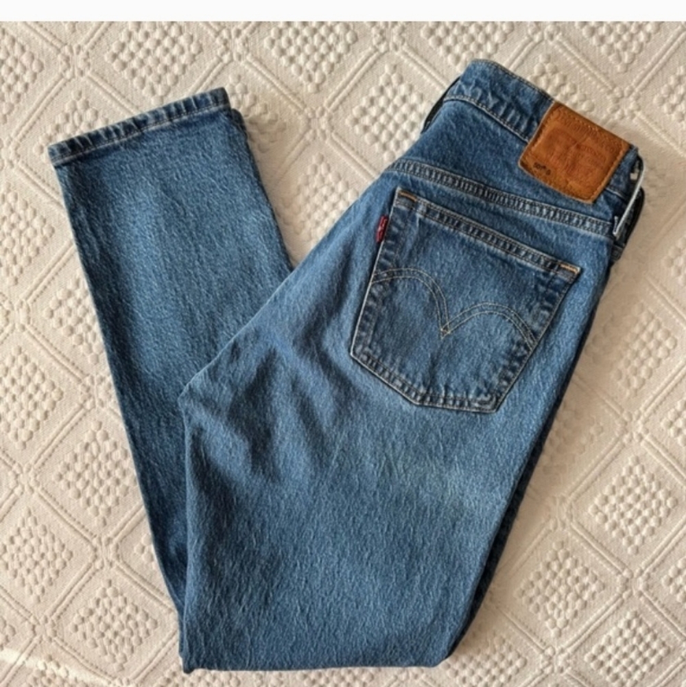 Levi's Premium 501 High-Rise Skinny Leg Jeans - Light Blue (17) - Picture 7 of 8